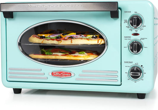 Retro Toaster Oven, 0.7 Cu.Ft, Aqua