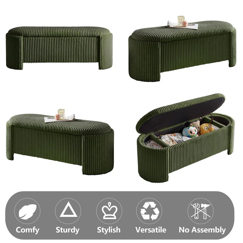 Nikoma Corduroy Upholstered Storage Bench