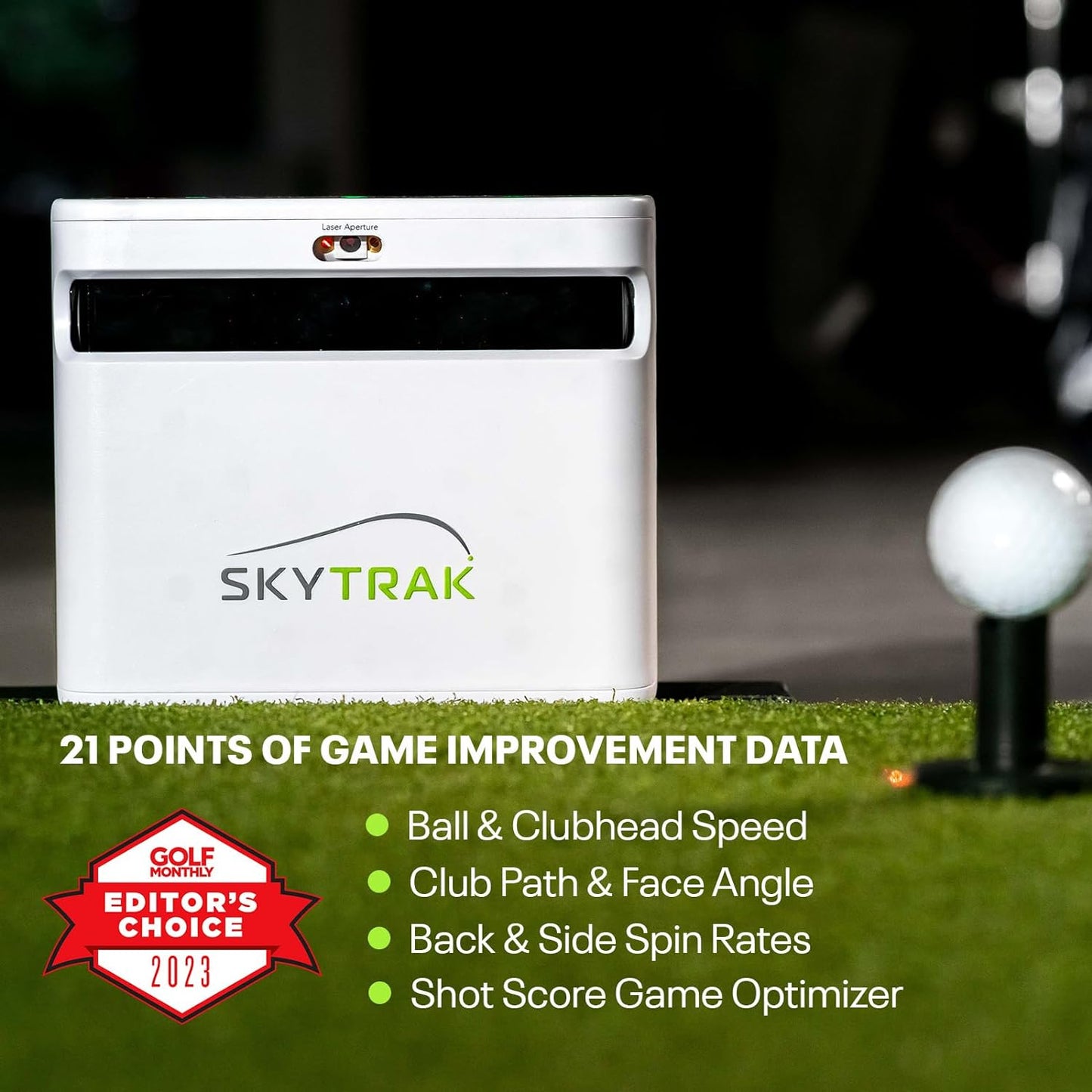 + Launch Monitor and Golf Simulator - Tour-Level Golf Analysis with Dual Doppler Radar, Enhanced Camera, 100K+ Courses, Real-Time Gameplay Simulation, Wi-Fi, USB-C Charging