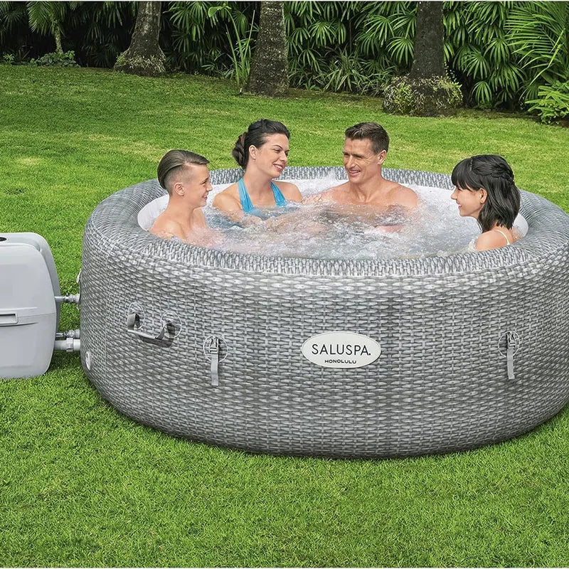 Honolulu Saluspa 6 Person Inflatable round Hot Tub Spa with 140 Airjets