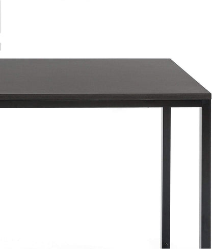 Jennifer 55 Inch Black Frame Desk, Computer Workstation, Office Desk, Easy Assembly, Deep Espresso