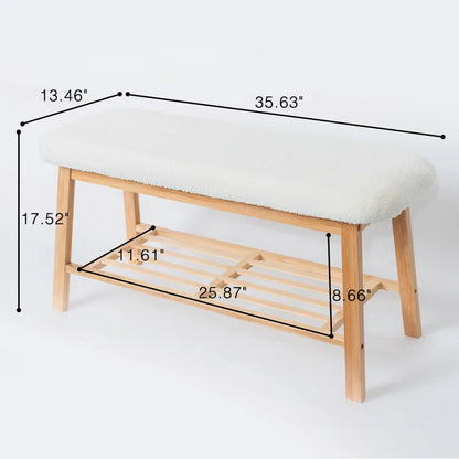 Tashaunda Shoe Bench with Storage Shelf for Entryway