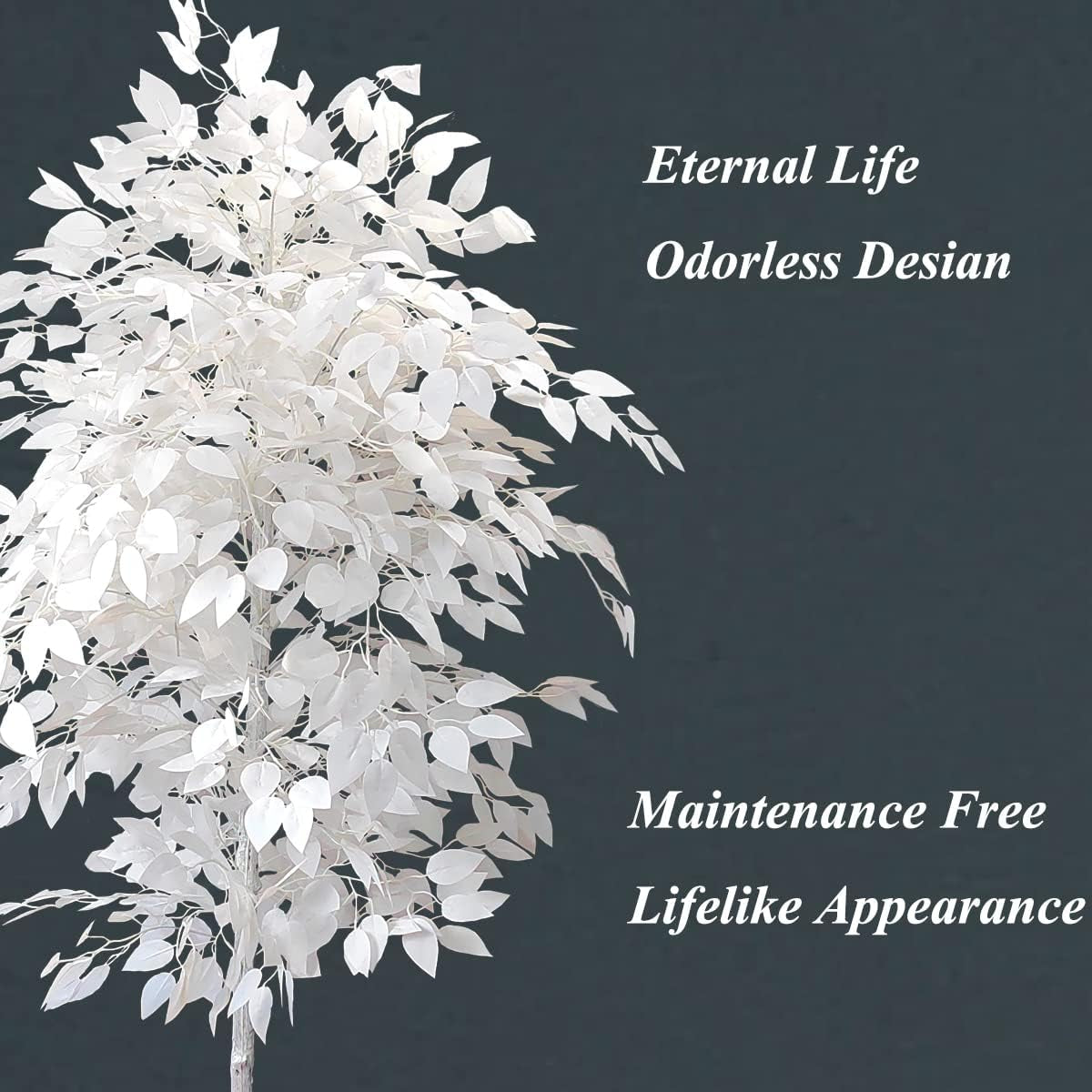 6Ft Ficus Trees Artificial, Large White Fake Tree Faux Plant for Home Indoor Wedding Décor